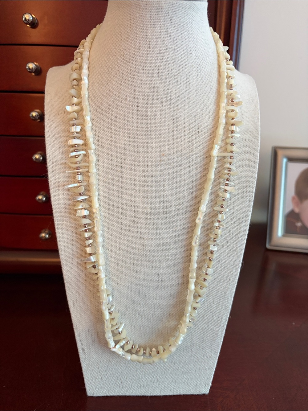 Set of 2 Vintage Mother-of-Pearl Necklaces